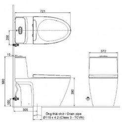 Alternative view of Bồn cầu INAX ACT-902/CW-S15VN 2 khối xả tự động