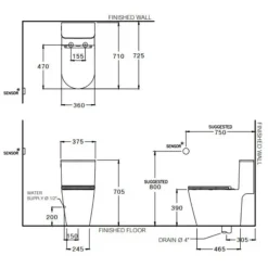 Alternative view of Bồn cầu COTTO C103357 1 khối cảm ứng chạm