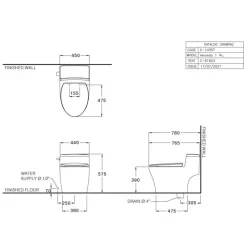 Alternative view of Bồn cầu COTTO C10357 1 khối xả gạt