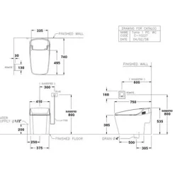 Alternative view of Bồn cầu COTTO C105327 1 khối xả chạm MICC