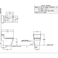 Alternative view of Bồn cầu COTTO C107147 1 khối xả gạt