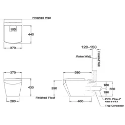 Alternative view of Bồn cầu COTTO SC19847(F) đặt sàn TETRAGON 190mm