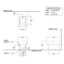 Alternative view of Bồn cầu COTTO SC198517(T) treo tường thoát ngang tâm 220mm