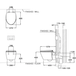 Alternative view of Bồn cầu COTTO SC1986(F) treo tường CHARISMA