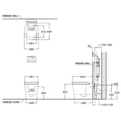 Alternative view of Bồn cầu COTTO SC198817(F) treo tường thoát ngang