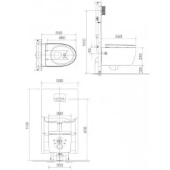 Alternative view of Bồn cầu INAX AC-952/CW-S15VN treo tường nắp rửa cơ