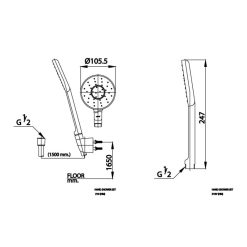 Alternative view of Tay sen Cotto Z10D#BL(HM) 1 chức năng màu đen