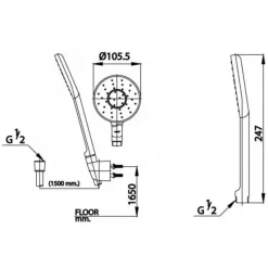 Alternative view of Bát sen Cotto Z10D#GR(HM) 1 chức năng màu vàng