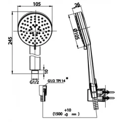 Alternative view of Tay sen Cotto ZH019#BN2(HM) 3 chức năng màu đen bóng