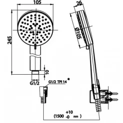 Alternative view of Tay sen Cotto ZH019#GR2(HM) 3 chức năng màu vàng