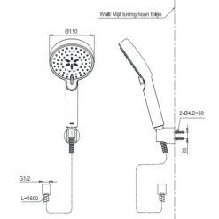 Alternative view of Tay sen TOTO TBW07009A 3 chế độ 110mm