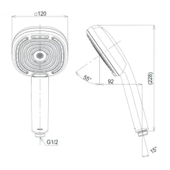 Alternative view of Tay sen TOTO TBW15CE0A massage 4 chế độ dòng G