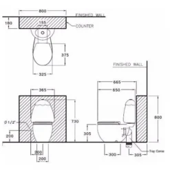 Alternative view of Bồn cầu COTTO C15037 LM Googai hai khối trẻ em