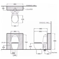 Alternative view of Bồn cầu COTTO C15037 RA Googai hai khối trẻ em