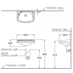 Alternative view of Chậu rửa mặt treo tường COTTO C002 Dorex