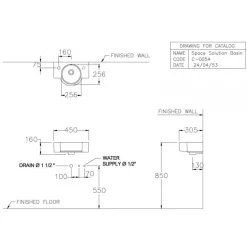Alternative view of Chậu rửa mặt treo tường COTTO C00547 Space Solution