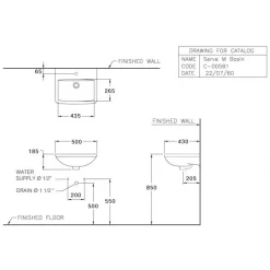 Alternative view of Chậu rửa mặt treo tường COTTO C00581 Serve M