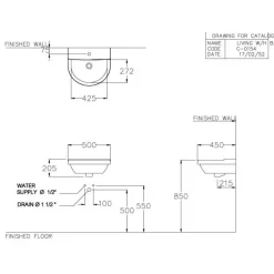 Alternative view of Chậu rửa mặt treo tường COTTO C01547 Living