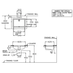 Alternative view of Chậu rửa mặt COTTO C05117 Fresia II âm bàn