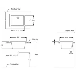Alternative view of Chậu rửa mặt treo tường COTTO C5201 dịch vụ