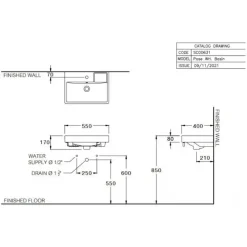 Alternative view of Chậu rửa mặt treo tường COTTO SC006317 Pose