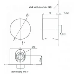 Alternative view of Cút nối tường TOTO TBW07021A#BRG kèm gác sen màu vàng hồng