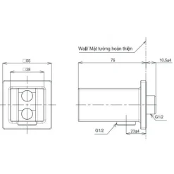 Alternative view of Cút nối tường TOTO TBW08010A kèm gác sen