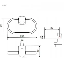 Alternative view of Vòng treo khăn TOTO A362#W