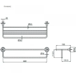 Alternative view of Thanh treo khăn TOTO TX4WAC hai tầng