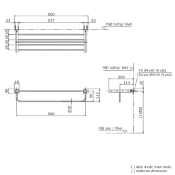 Alternative view of Thanh treo khăn TOTO YTS408BV hai tầng