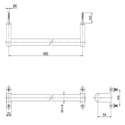 Alternative view of Thanh treo khăn TOTO TS113A2V2