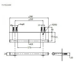 Alternative view of Thanh treo khăn TOTO TX702ARR