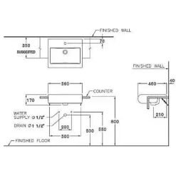 Alternative view of Chậu rửa mặt COTTO C02237 Riviera bán âm bàn