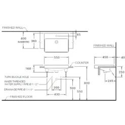 Alternative view of Chậu rửa mặt COTTO C022607 Simply Modish bán âm bàn