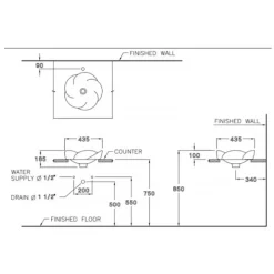 Alternative view of Chậu rửa mặt COTTO C0240 Julia bán âm bàn