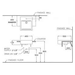 Alternative view of Chậu rửa mặt COTTO C02717 Parvis bán âm bàn