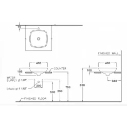 Alternative view of Chậu rửa mặt COTTO C0003 đặt bàn Tess