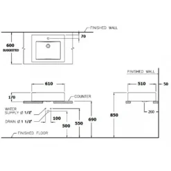 Alternative view of Chậu rửa mặt COTTO C0005 đặt bàn Kate