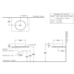 Alternative view of Chậu rửa mặt COTTO C00080 đặt bàn oval