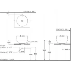 Alternative view of Chậu rửa mặt COTTO C0015 dương bàn Honey