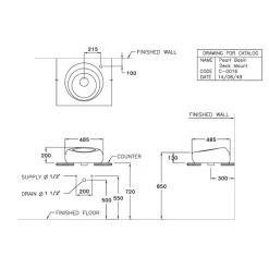 Alternative view of Chậu rửa mặt COTTO C00167 dương bàn Pearl