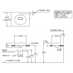 Alternative view of Chậu rửa mặt COTTO C00257 đặt bàn Olix