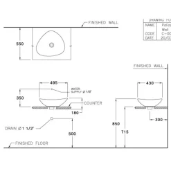 Alternative view of Chậu rửa mặt COTTO C002725 đặt bàn vân đá