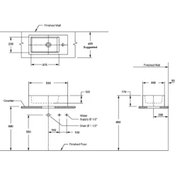 Alternative view of Chậu rửa mặt COTTO C0032 đặt bàn Space Solution