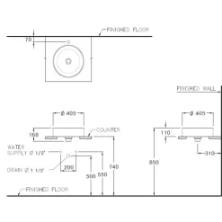 Alternative view of Chậu rửa mặt COTTO C00340#MBK đặt bàn màu đen