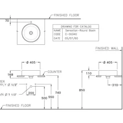 Alternative view of Chậu rửa mặt COTTO C00340#MIR đặt bàn màu kem