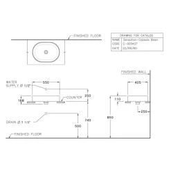 Alternative view of Chậu rửa mặt COTTO C00343#MIR đặt bàn màu kem
