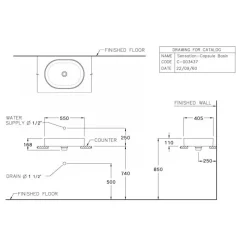 Alternative view of Chậu rửa mặt COTTO C00343#MSL đặt bàn màu xám