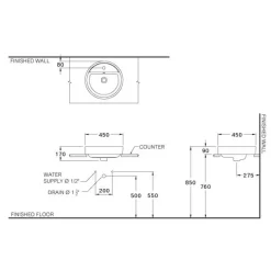 Alternative view of Chậu rửa mặt COTTO C00380#MBK đặt bàn Geo màu đen