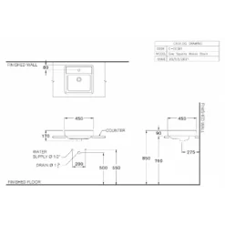 Alternative view of Chậu rửa mặt COTTO C003817#FR đặt bàn Geo Square